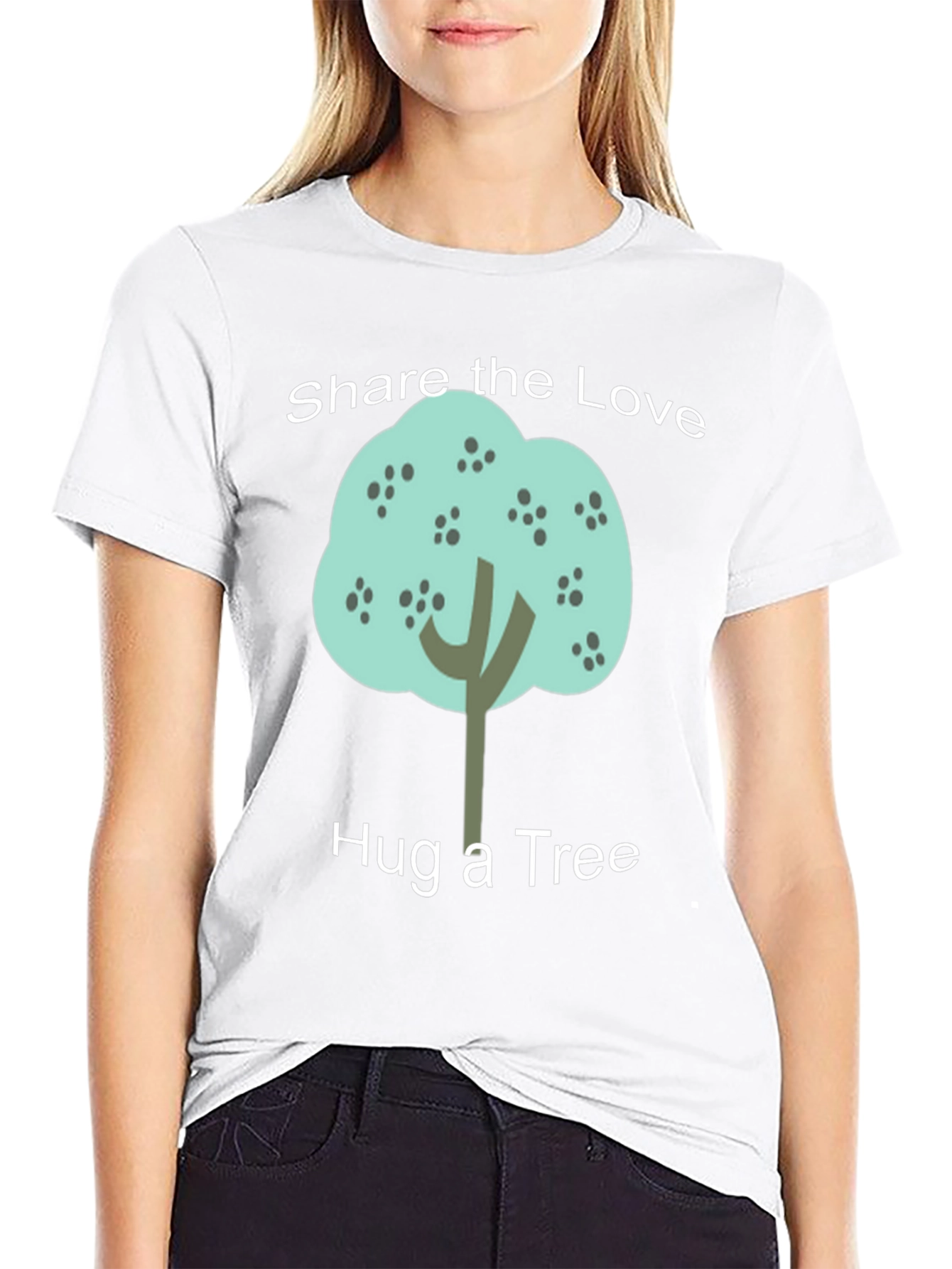 Share the Love Hug a Tree Black Graphic T-Shirt