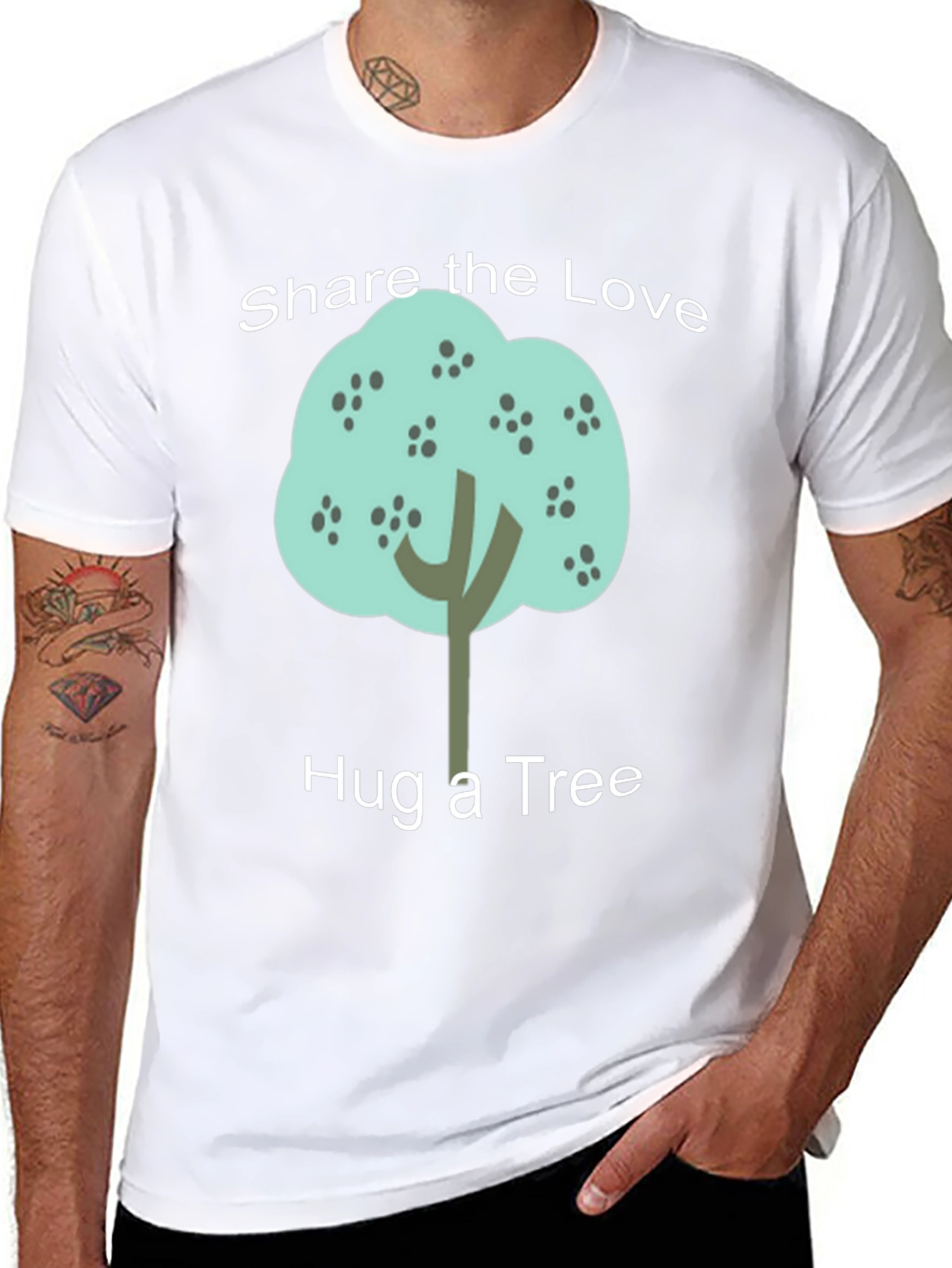 Share the Love Hug a Tree Black Graphic T-Shirt