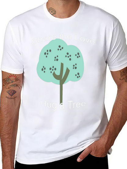 Share the Love Hug a Tree Black Graphic T-Shirt