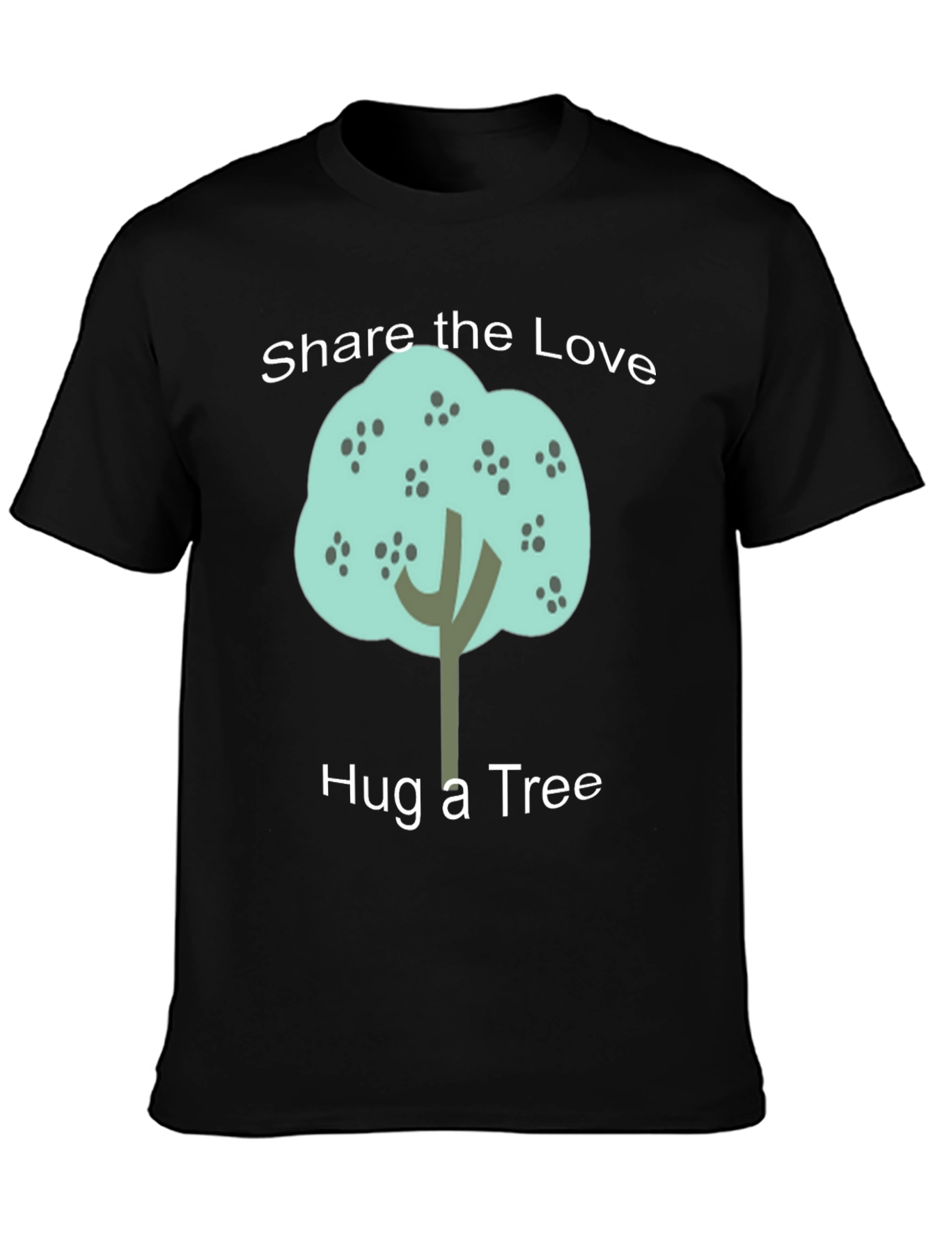 Share the Love Hug a Tree Black Graphic T-Shirt