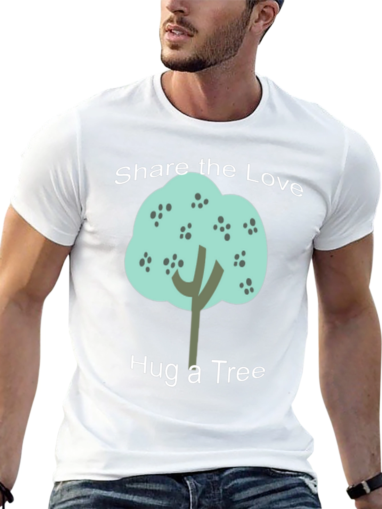 Share the Love Hug a Tree Black Graphic T-Shirt
