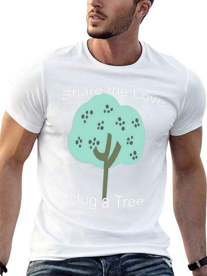 Share the Love Hug a Tree Black Graphic T-Shirt