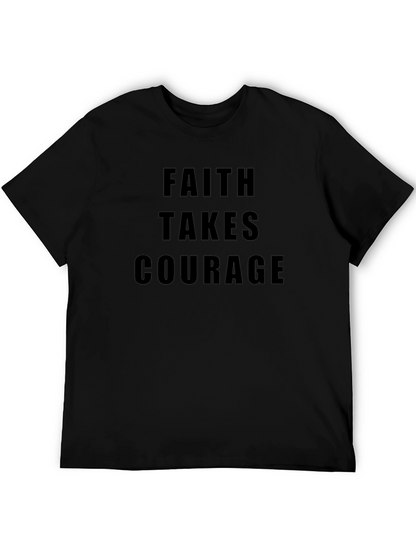 Faith Takes Courage Graphic Tee - Black