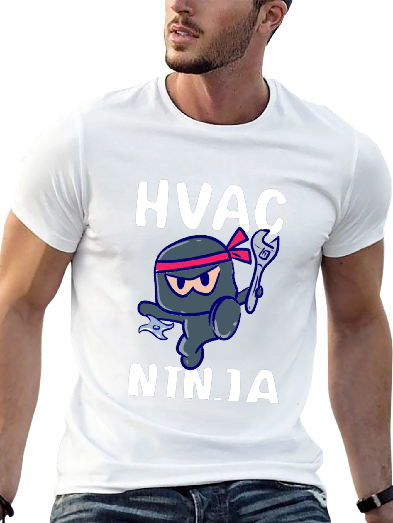 HVAC Ninja T-Shirt - Black Crew Neck