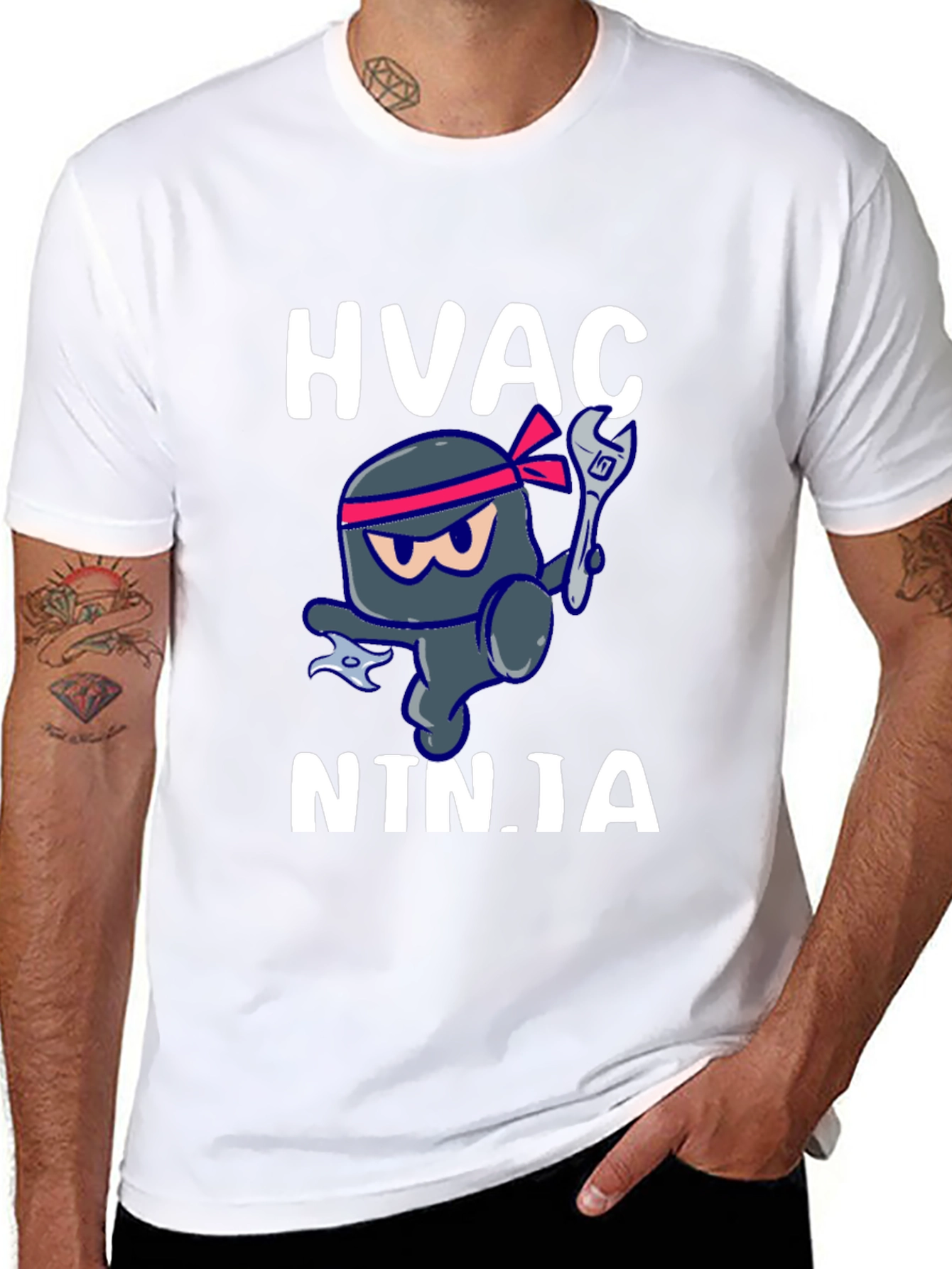 HVAC Ninja T-Shirt - Black Crew Neck