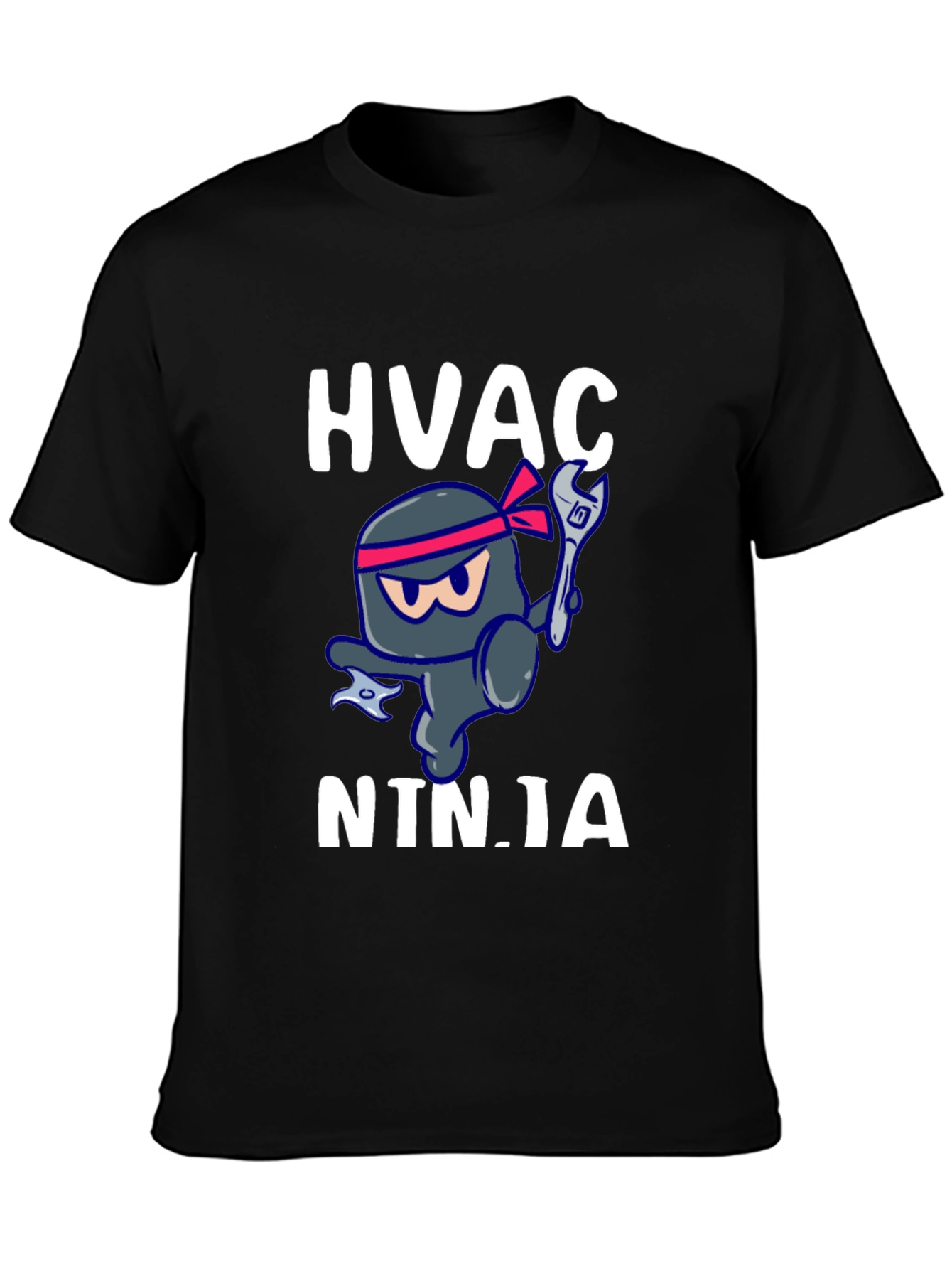 HVAC Ninja T-Shirt - Black Crew Neck