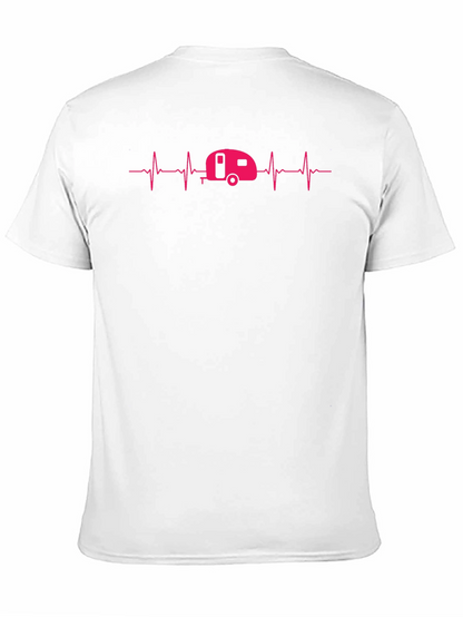 Camping Heartbeat Graphic Tee - Caravan Lover