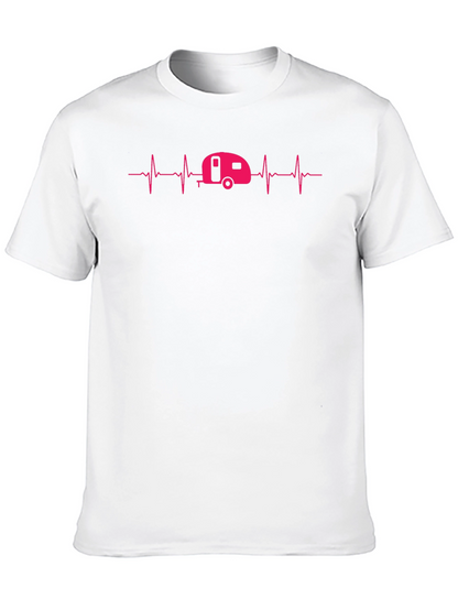 Camping Heartbeat Graphic Tee - Caravan Lover
