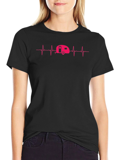Camping Heartbeat Graphic Tee - Caravan Lover