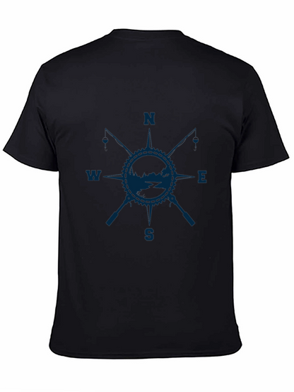 Compass Rose Fishing T-Shirt - Black