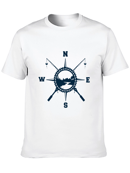 Compass Rose Fishing T-Shirt - Black
