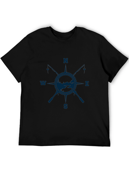 Compass Rose Fishing T-Shirt - Black