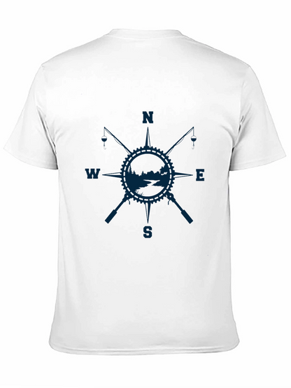 Compass Rose Fishing T-Shirt - Black