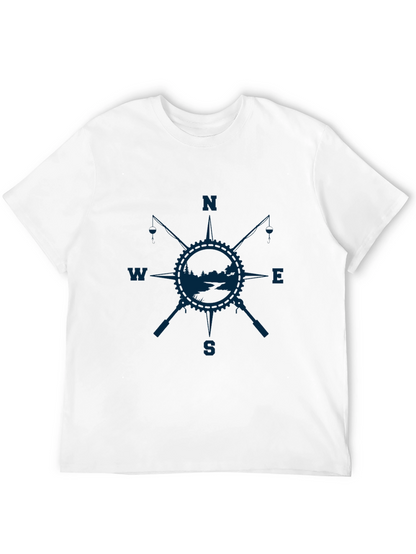 Compass Rose Fishing T-Shirt - Black