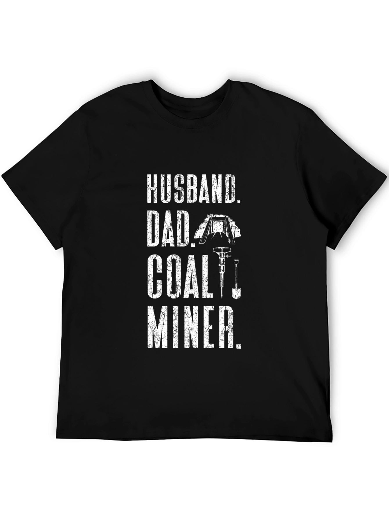 Husband Dad Coal Miner Black T-Shirt