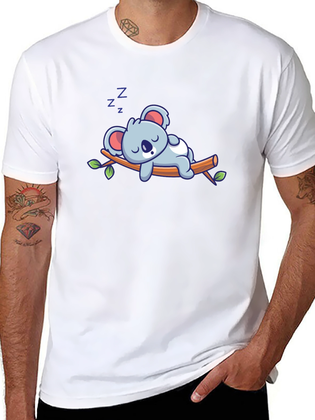 Cute Sleeping Koala T-Shirt - Soft Cotton Blend