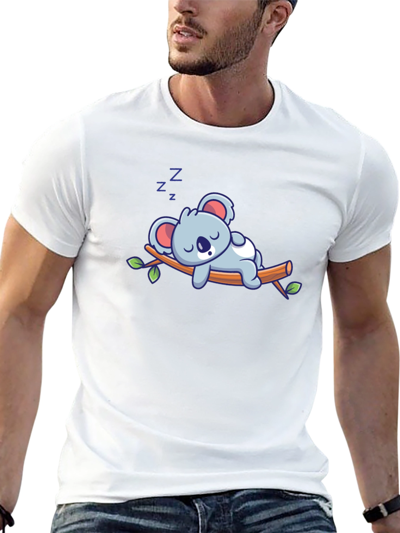 Cute Sleeping Koala T-Shirt - Soft Cotton Blend
