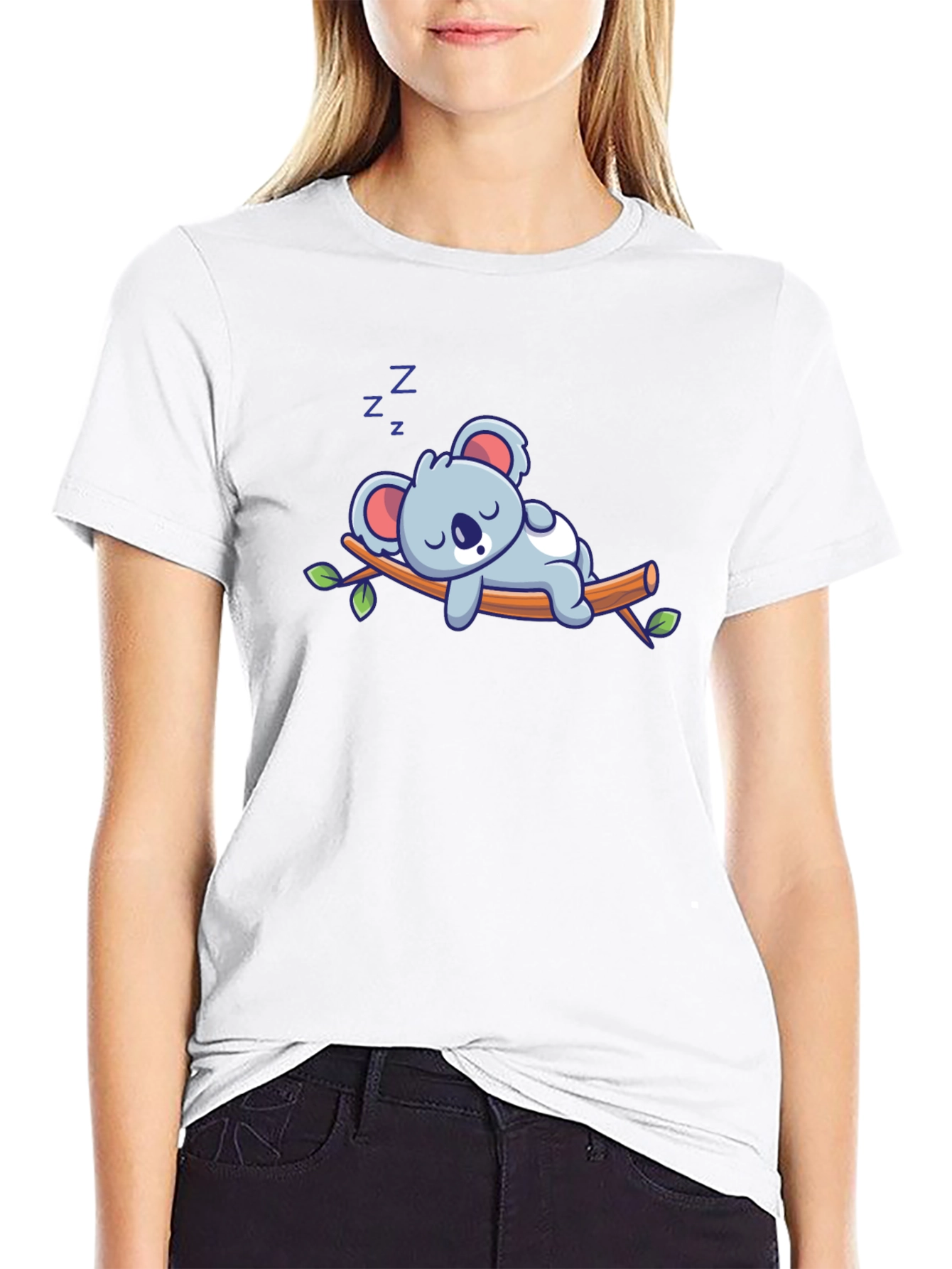 Cute Sleeping Koala T-Shirt - Soft Cotton Blend