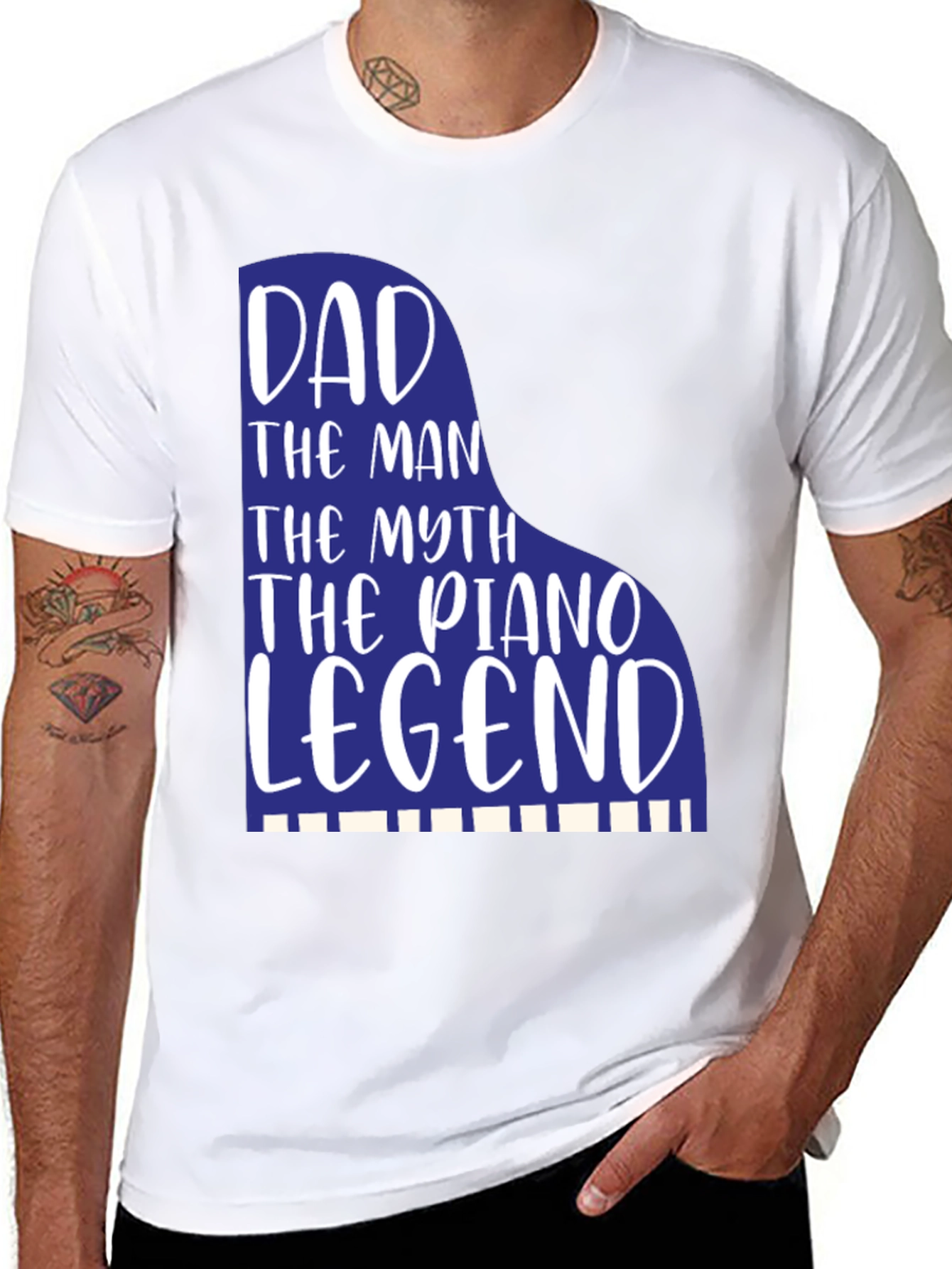 Dad Piano Legend Graphic Tee - Musician Father Gift