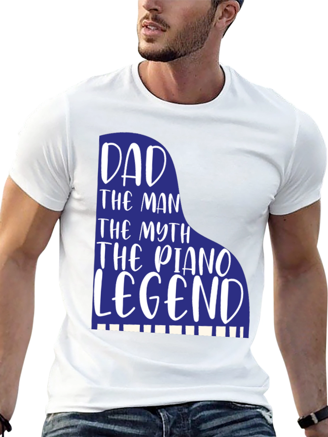 Dad Piano Legend Graphic Tee - Musician Father Gift