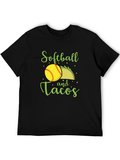 Softball and Tacos Black T-Shirt