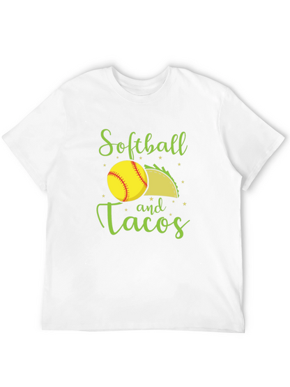 Softball and Tacos Black T-Shirt