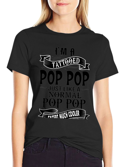 Tattooed Pop Pop Graphic Tee - Cool Grandpa T-Shirt