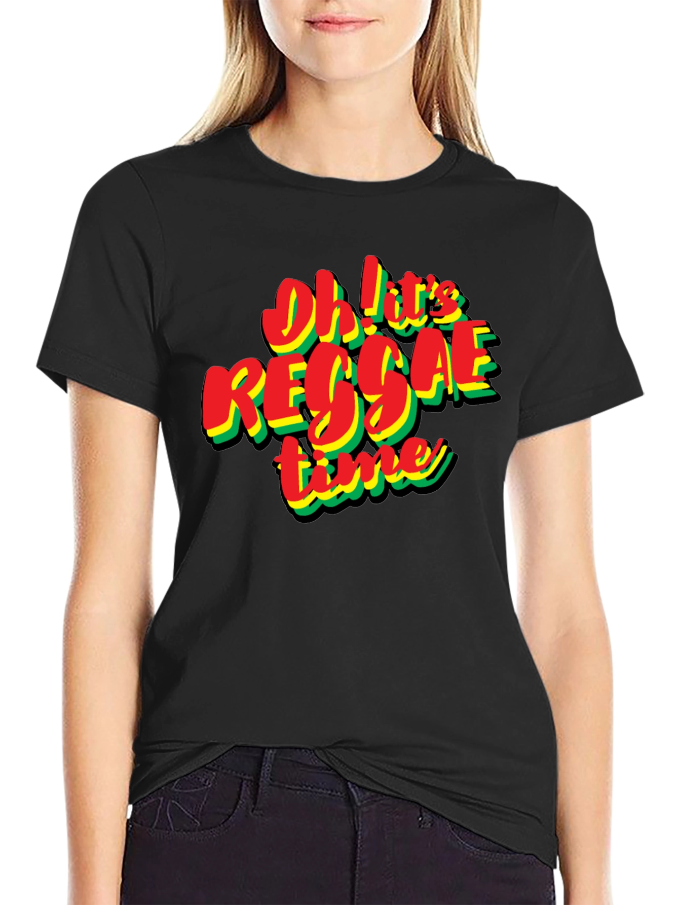 Oh! Its Reggae Time Black T-Shirt