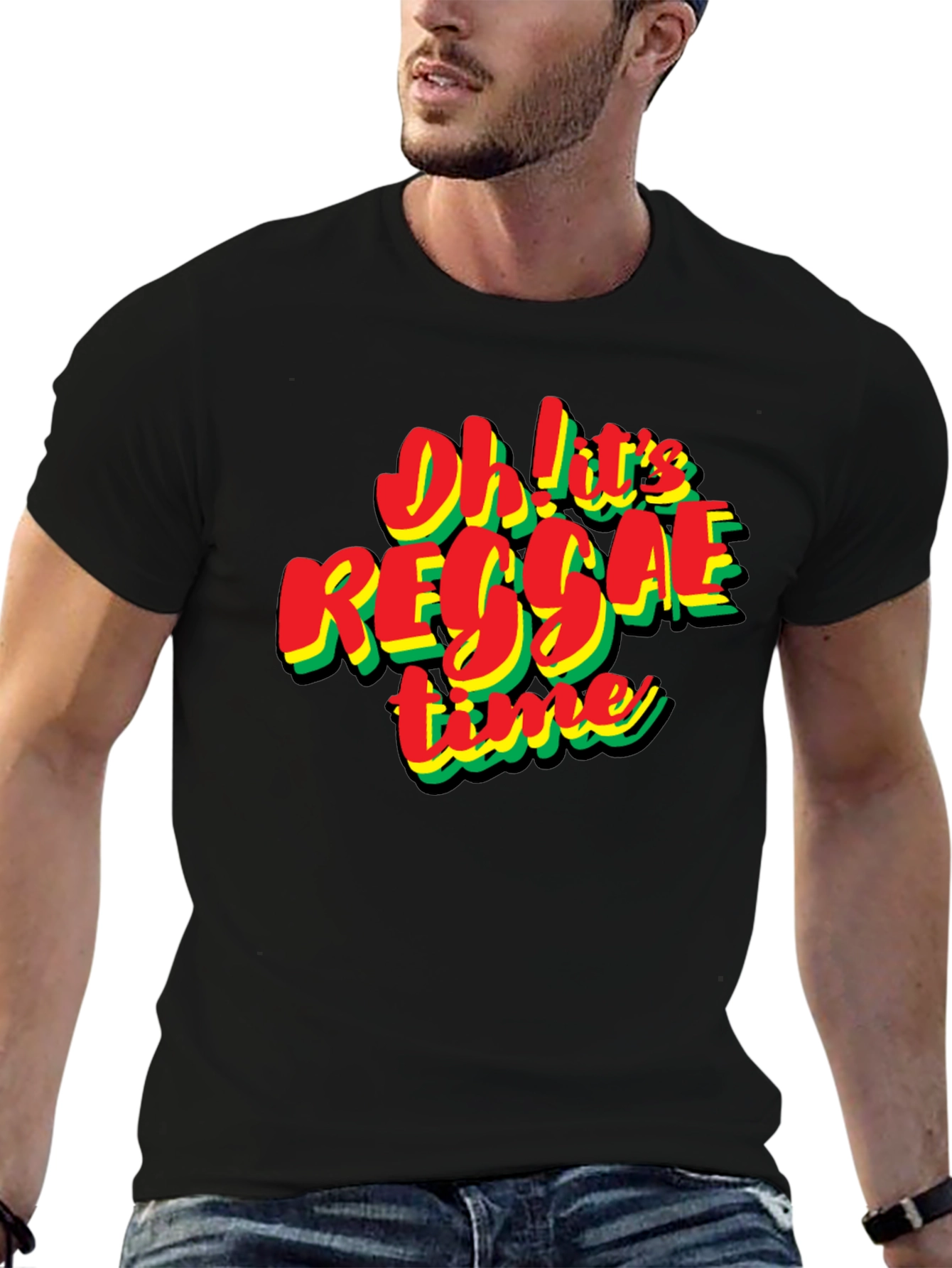 Oh! Its Reggae Time Black T-Shirt