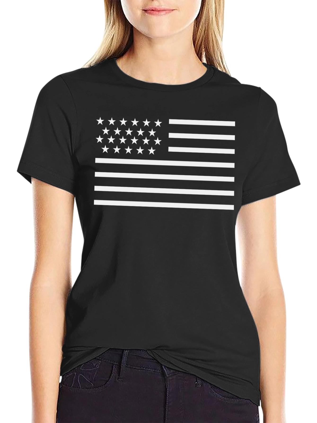 American Flag Stars and Stripes Graphic T-Shirt
