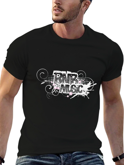 R&B Music Graphic Black T-Shirt