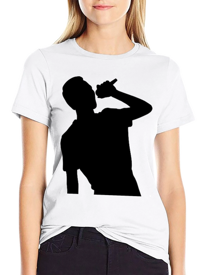 Silhouette Singer Graphic Tee - Black Cotton T-Shirt