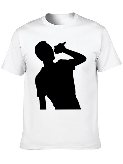Silhouette Singer Graphic Tee - Black Cotton T-Shirt