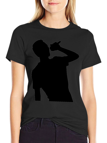 Silhouette Singer Graphic Tee - Black Cotton T-Shirt