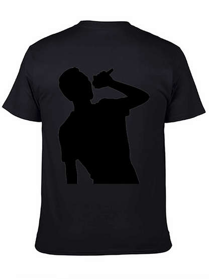 Silhouette Singer Graphic Tee - Black Cotton T-Shirt
