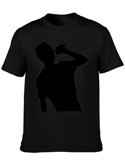 Silhouette Singer Graphic Tee - Black Cotton T-Shirt