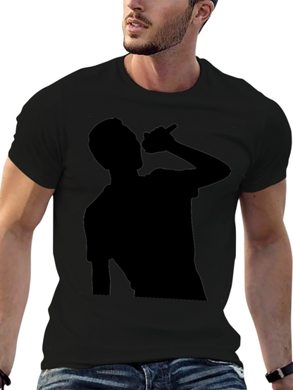 Silhouette Singer Graphic Tee - Black Cotton T-Shirt