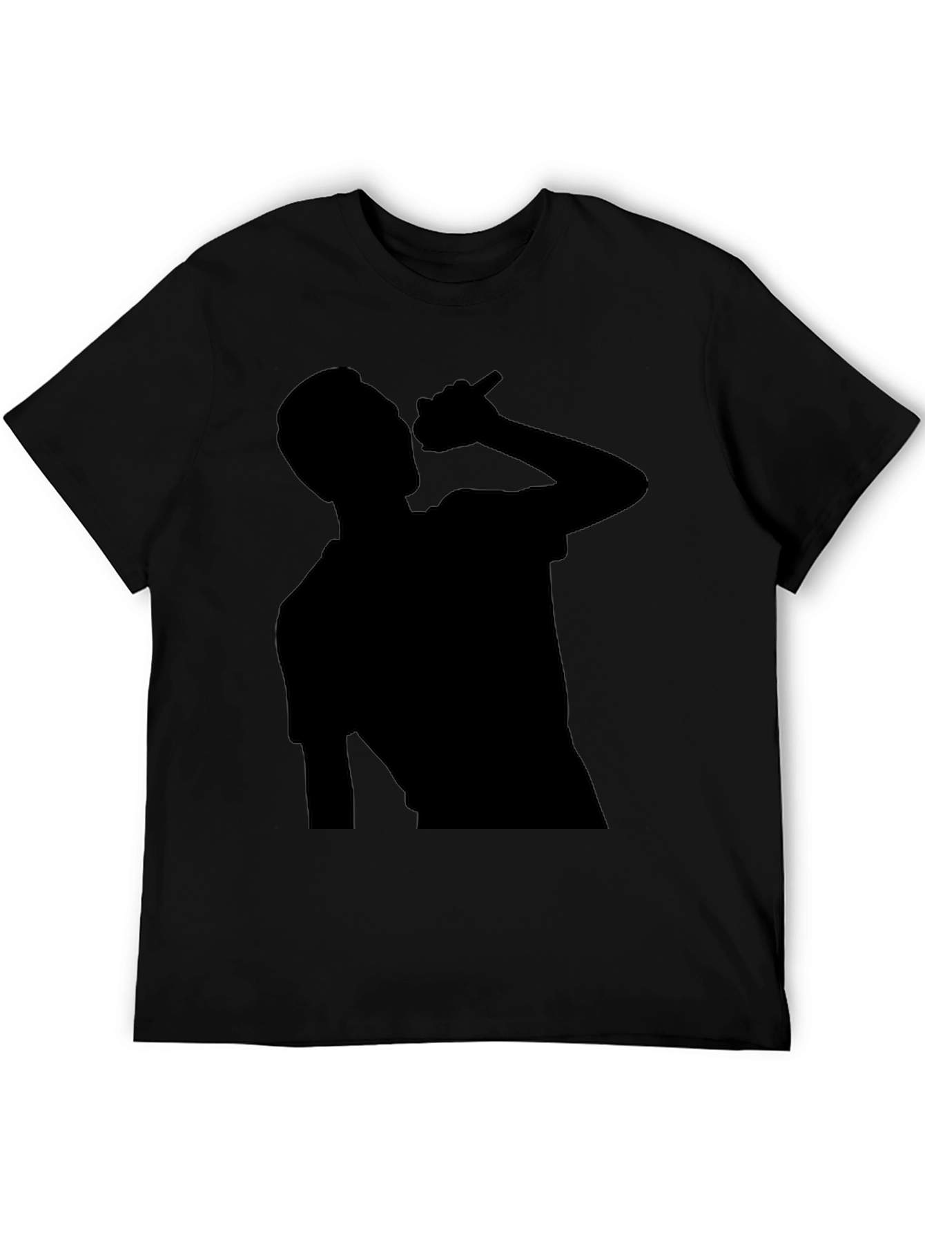 Silhouette Singer Graphic Tee - Black Cotton T-Shirt