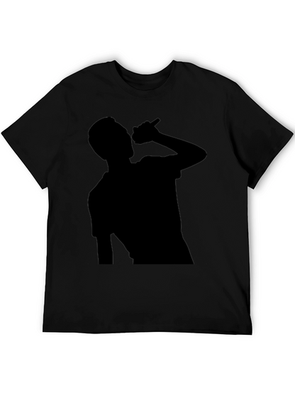 Silhouette Singer Graphic Tee - Black Cotton T-Shirt