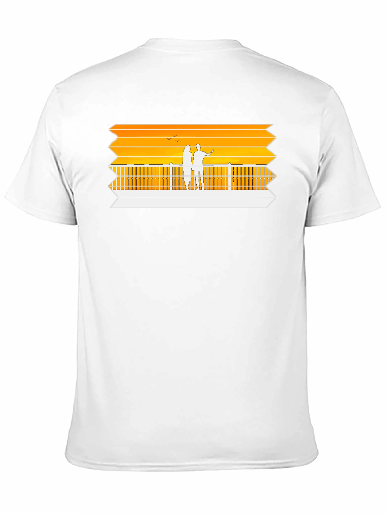 Sunset Pier Graphic Tee - Black Casual Shirt