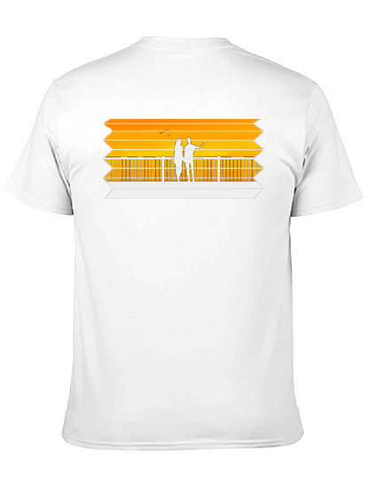 Sunset Pier Graphic Tee - Black Casual Shirt