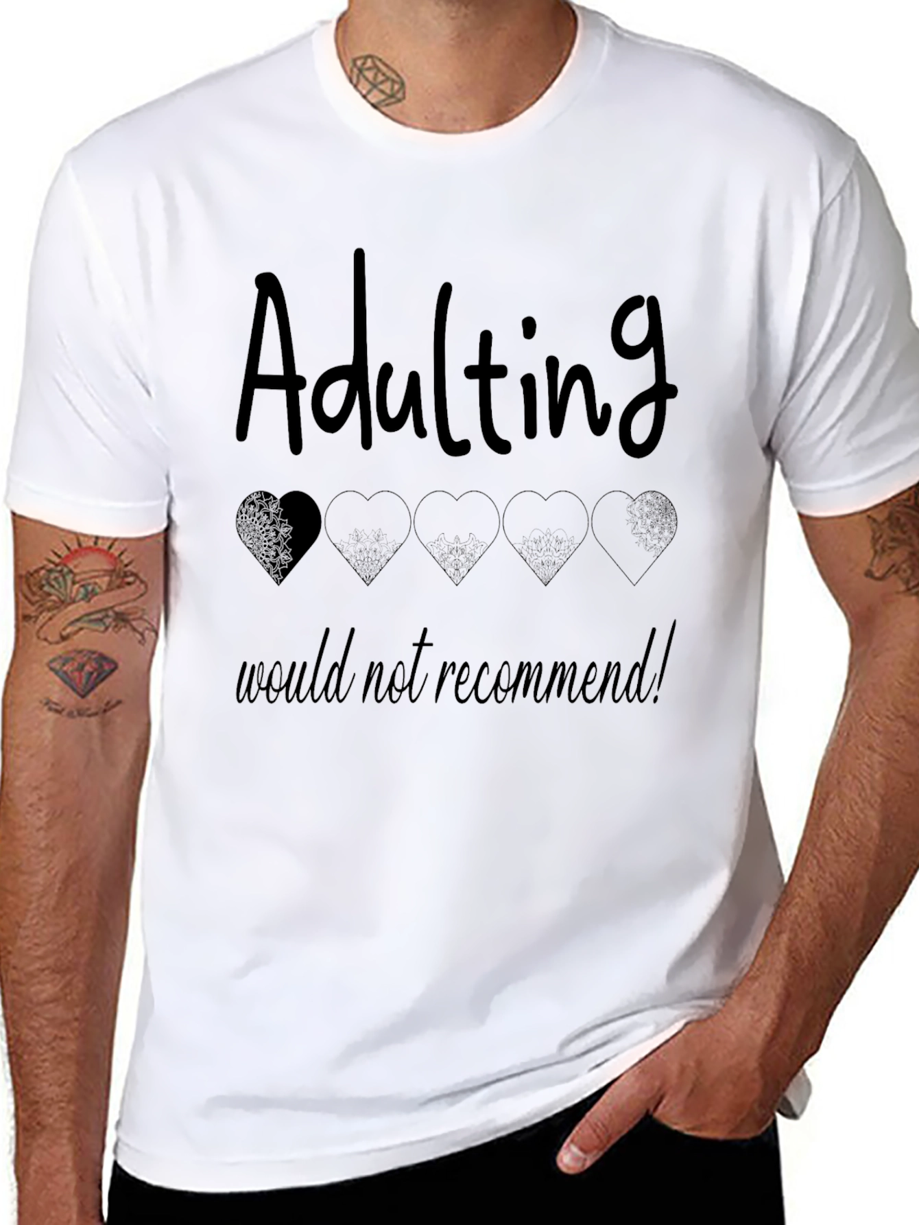 Adulting Would Not Recommend Black T-Shirt