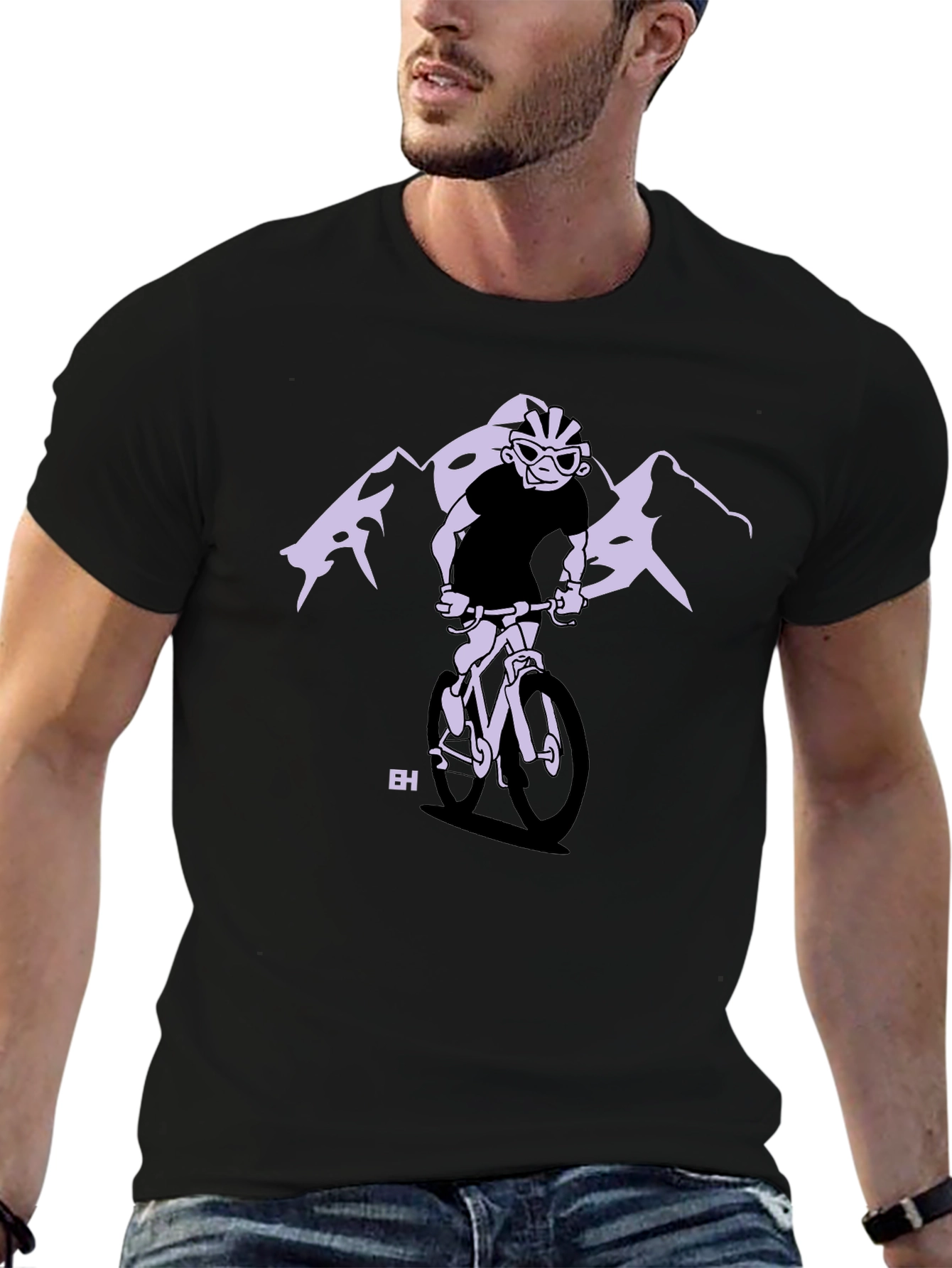 Mountain Biker Graphic Tee - Black