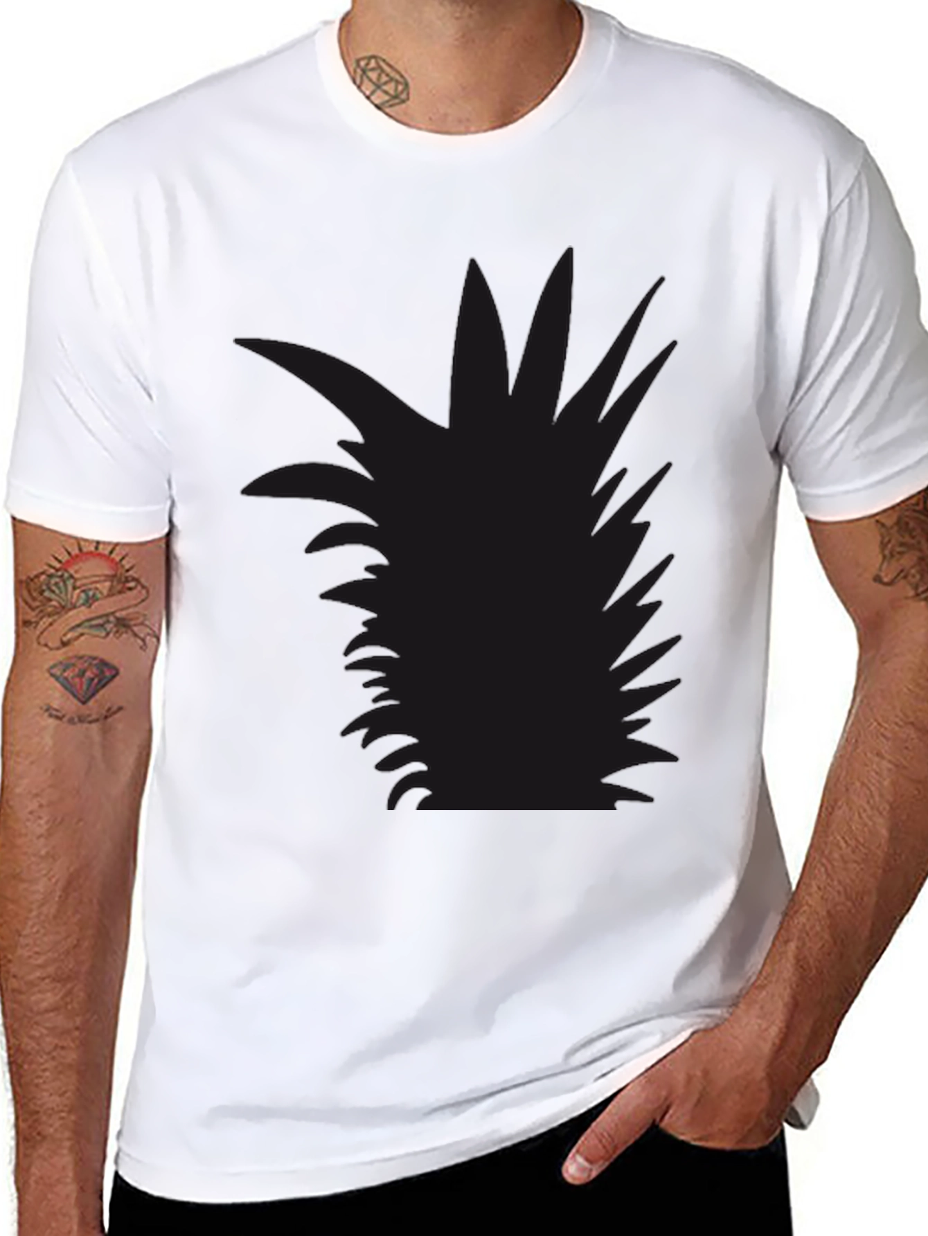 Mens Black Pineapple Graphic Tee - Casual Style