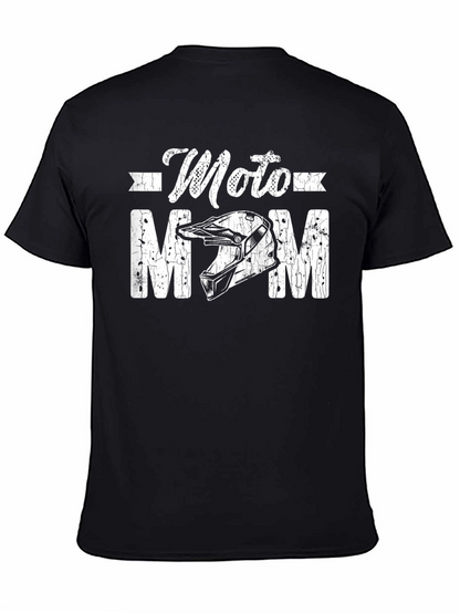 Moto Mom Graphic Tee - Black Cotton Shirt