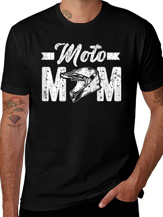 Moto Mom Graphic Tee - Black Cotton Shirt