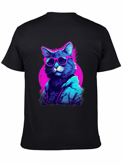 Cool Cat Graphic Tee - Retro Style
