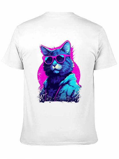 Cool Cat Graphic Tee - Retro Style