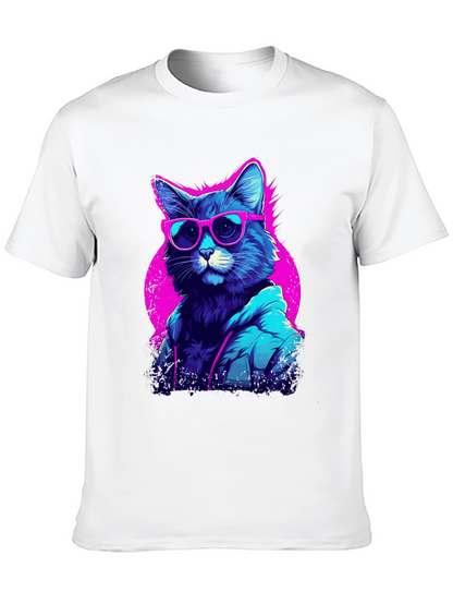 Cool Cat Graphic Tee - Retro Style
