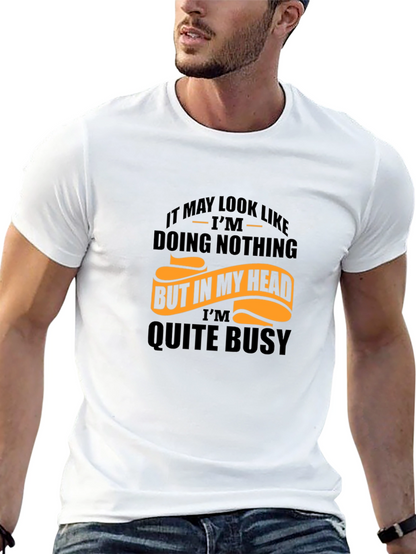 Funny Graphic Tee: Busy Mind Mens Black T-Shirt